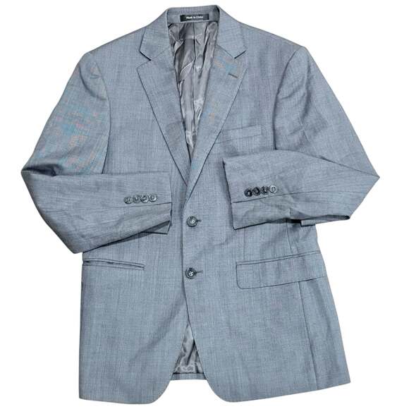 Calvin Klein Other - Calvin Klein Macy's Men's Gray Textured Two-Button Suit Jacket Blazer Sz 42